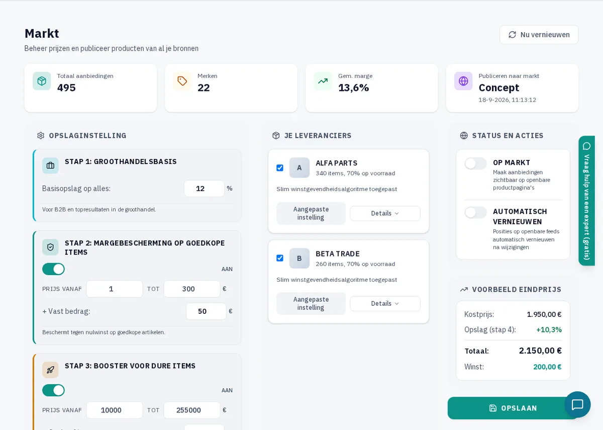 Marges — WAW365-interface